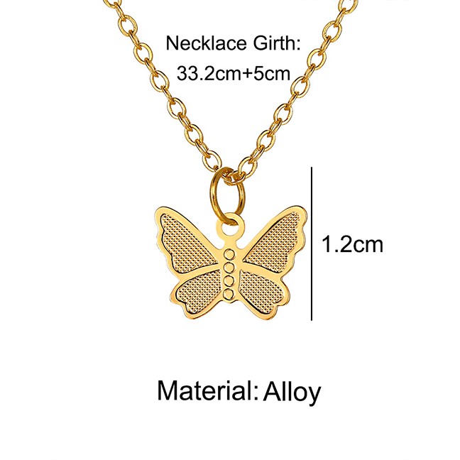 LRC Kalung Fashion Golden Butterfly Alloy Necklace K5551X