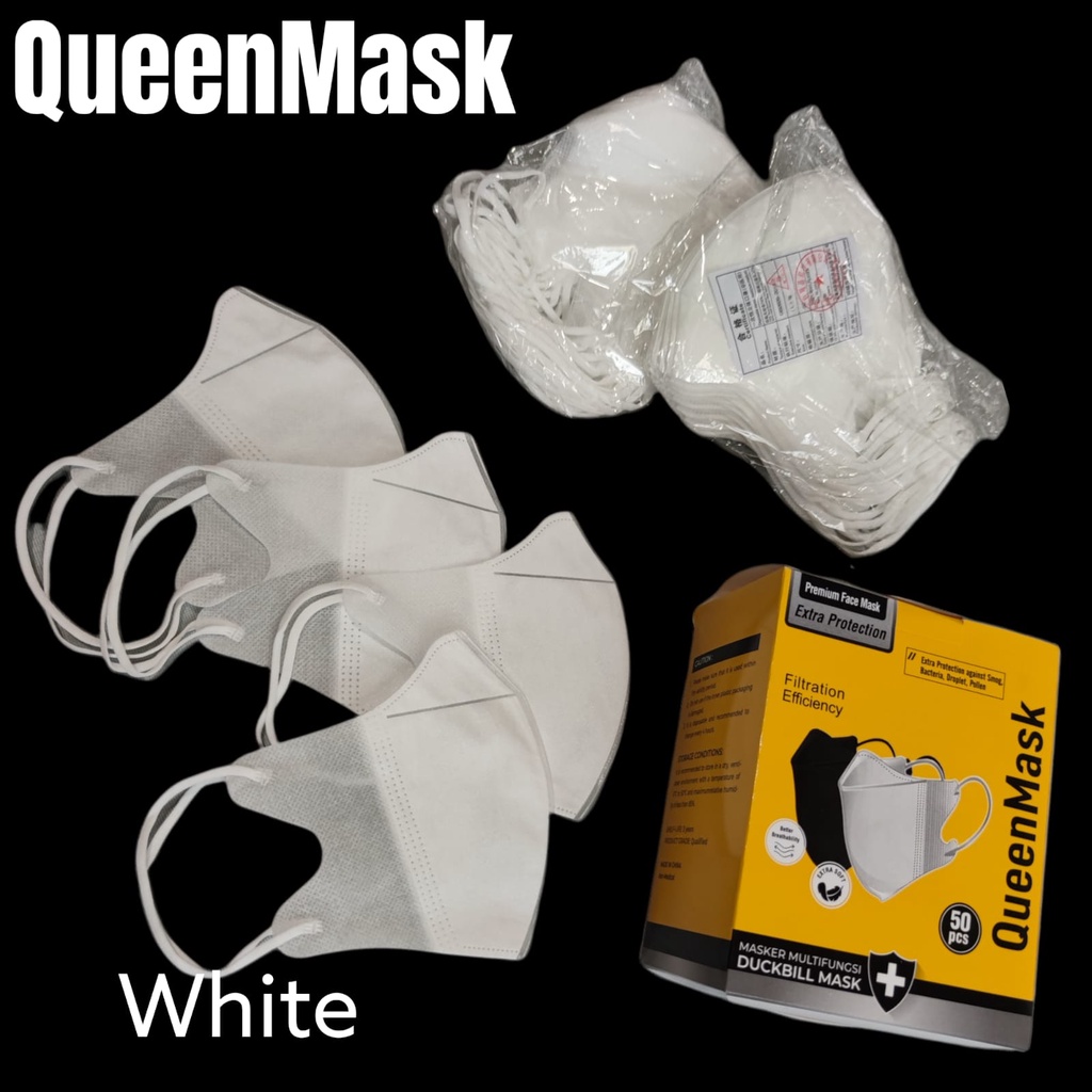 QUEEN MASK DUCKBILL 3PLY GARIS MURAH - MASKER DUCKBILL PREMIUM 3PLY QUEENMASK BOX ISI 50 FACE MASK