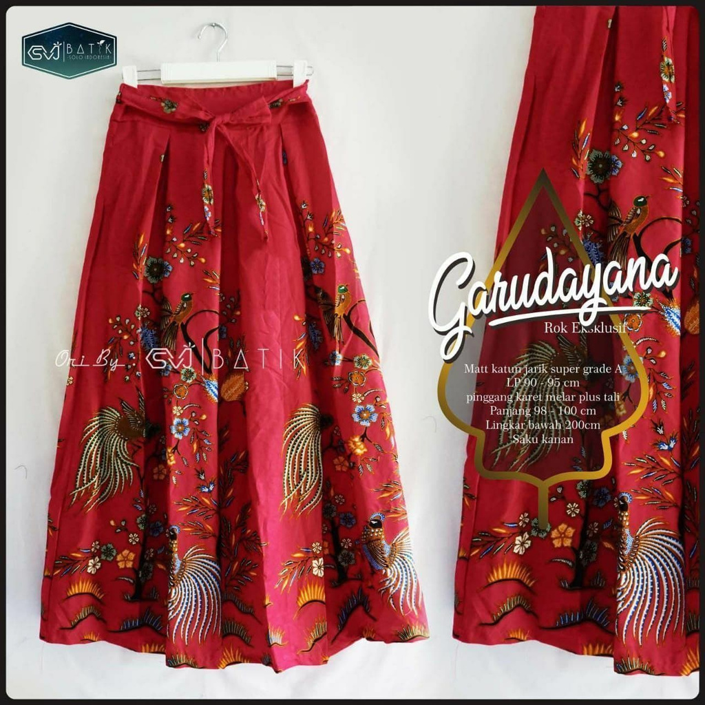 ROK BATIK ORI EXLUSIVE / ROK PAYUNG BATIK / ROK BATIK UNGGUL JAYA / BAWAHAN BATIK WANITA MODERN-Garudayana