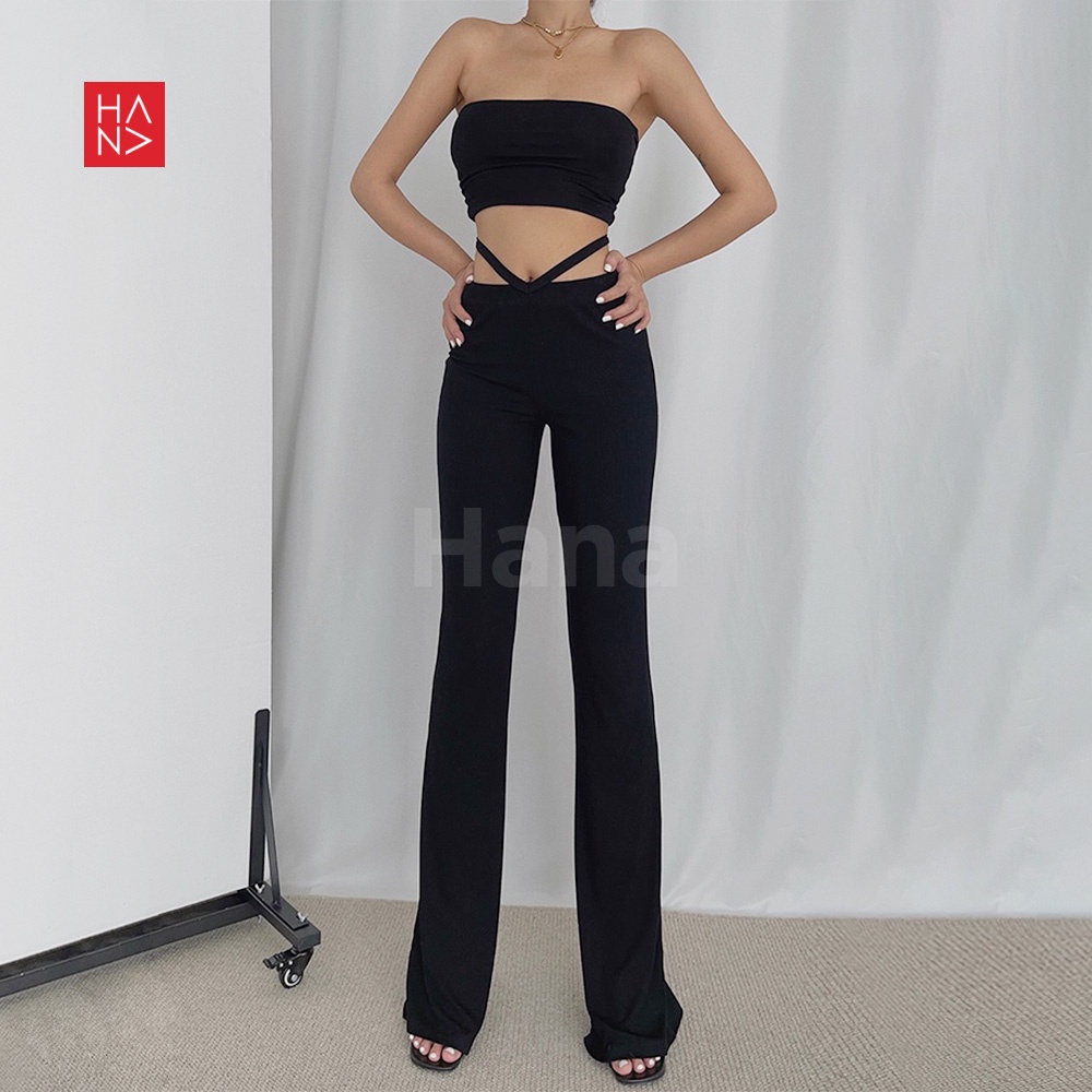 Hana Fashion - Berlin Rope Long Pants Celana Highwaist - LP134