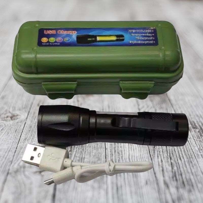 Senter Mini XPE COB Led Swat Police Light Recharge / Senter Swat / Senter lampu senter senter seat m