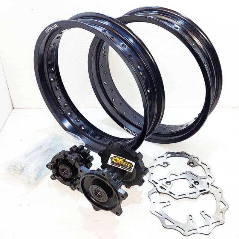 paket wheelset roda velg variasi accesoris expedition supermoto 300/350 black hitam crf