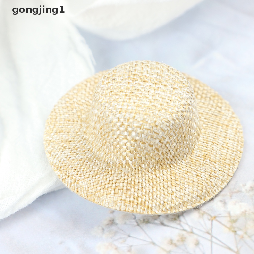 Ggg 2Pcs Miniatur Topi Jerami Untuk Aksesoris Rumah Boneka