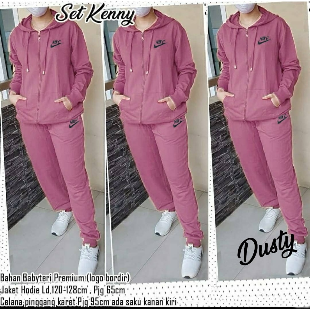 COD - SETELAN WANITA KENNY TRAINING JUMBO / ONE SET JAKET / SETELAN WANITA SENAM / SET OLAHRAGA-DUSTY