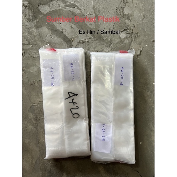 Plastik PE Es Lilin/Es Mambo 4x20/Plastik Es Yoghurt Tebal 200gr