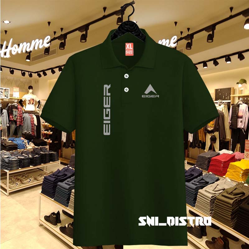 COD Kaos Kerah Pria Polo Shirt Eiger Logo Silver Kiri Kanan Premium Quality Kaos Distro Pria & Wanit