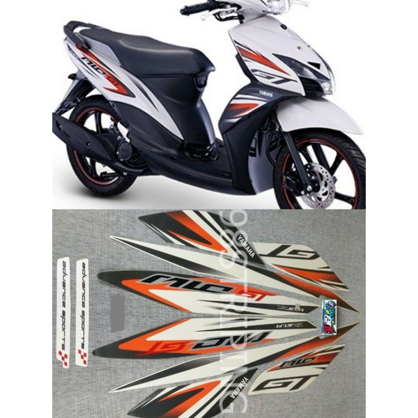 STRIPING MIO GT PUTIH ORANGE TAHUN 2014 STIKER LIS STANDAR ORI YAMAHA