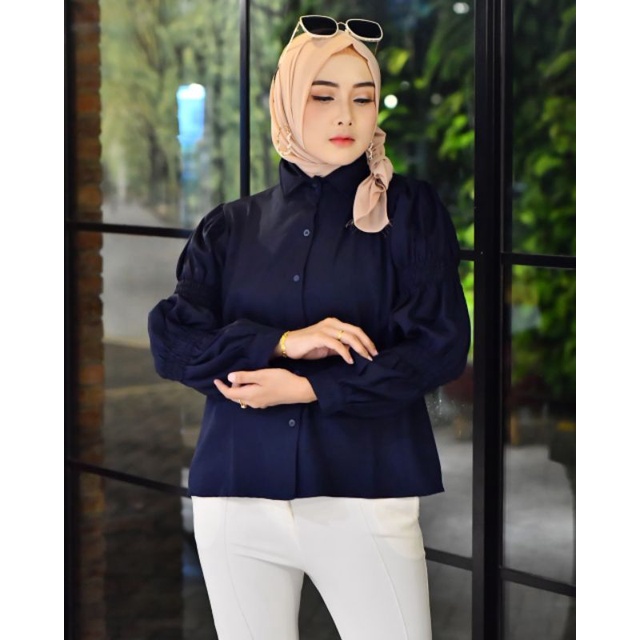 ZURI SHIRT KEMEJA WANITA POLOS LENGAN PANJANG//SHAKILA PREMIUM