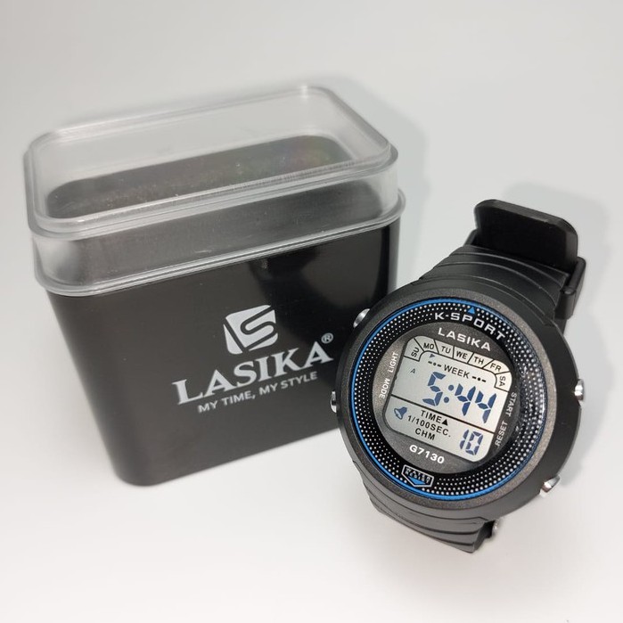 Jam Tangan Digital Lasika Original 100% Type 7130 Series Layar Putih Anti Air Premium