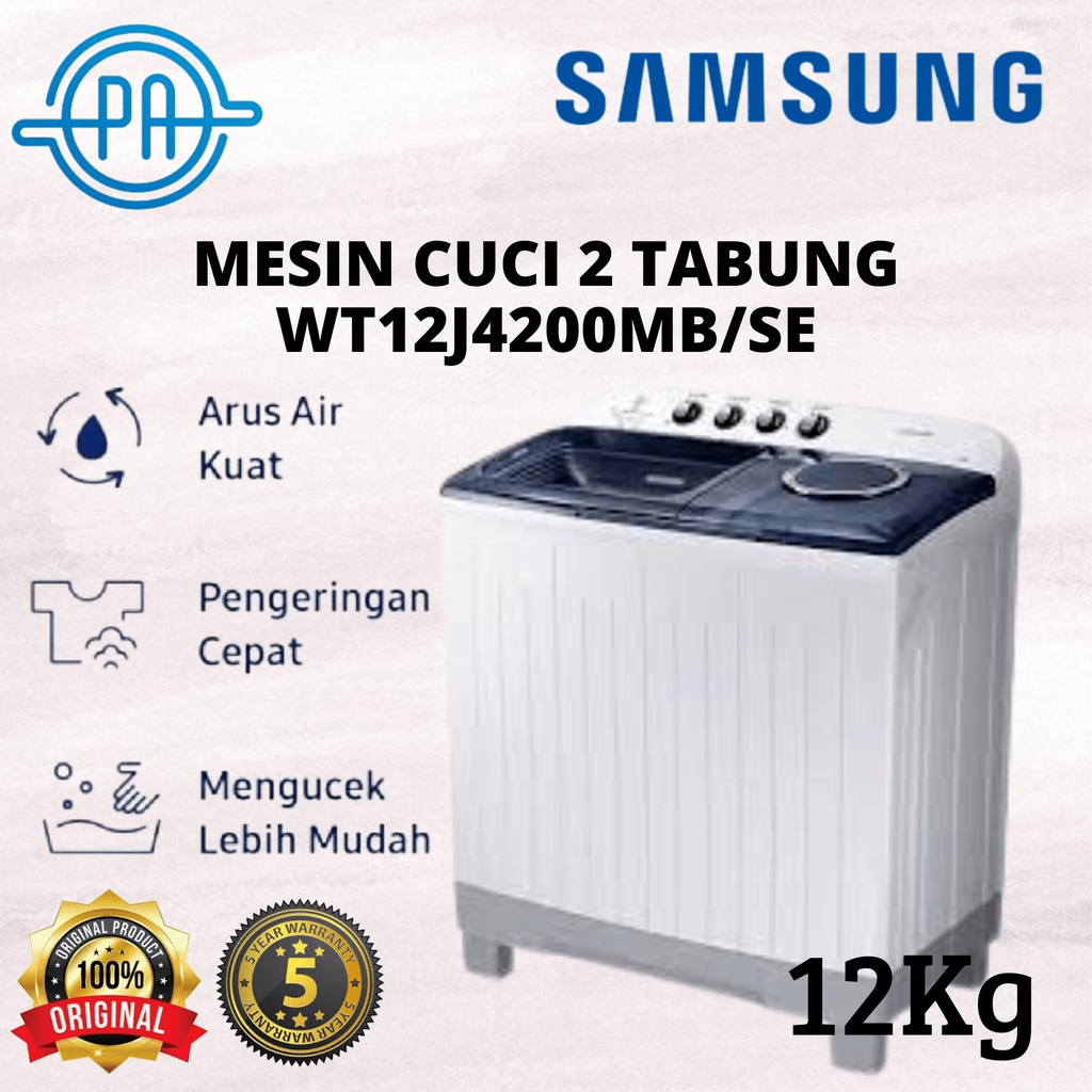 MESIN CUCI SAMSUNG 2 TABUNG WT12J4200MB/SE WT12J 4200 12KG