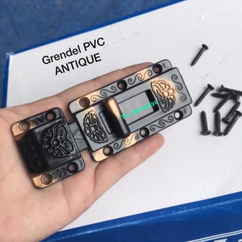 Grendel Pvc Plastik Coklat Antik . Slot pintu pvc . Tebal anti karat 3"