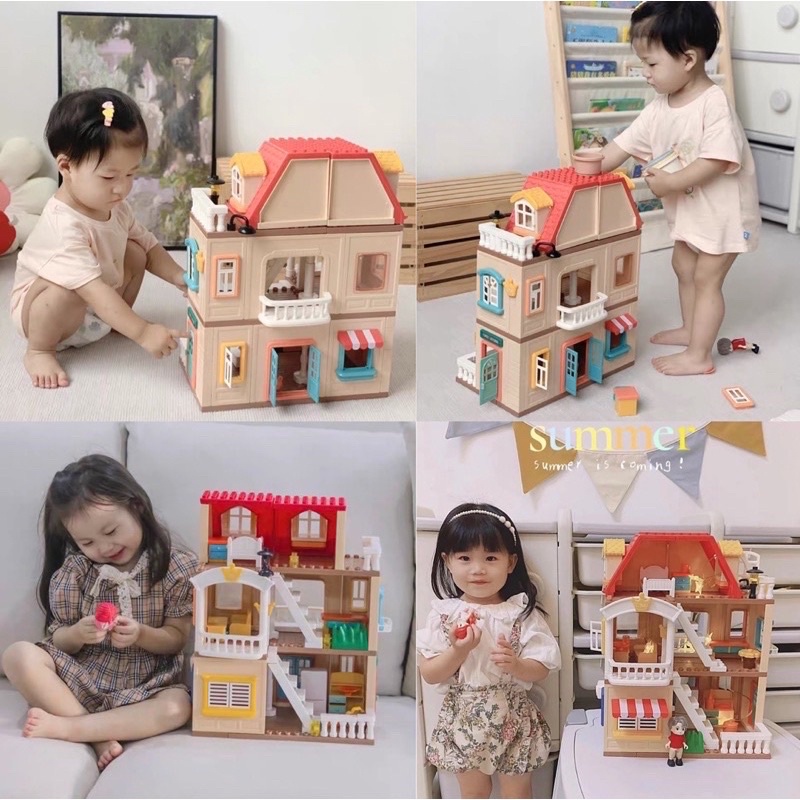 feelo building blocks genius architect villa playhouse diy dollhouse