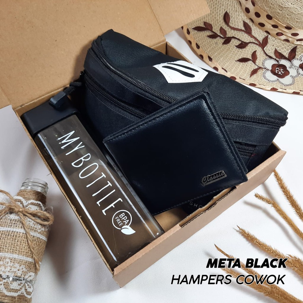 

Hampers Box Termurah / Gift Box / Kado Ulang Tahun Cowok, Pacar Gebetan Meta Black