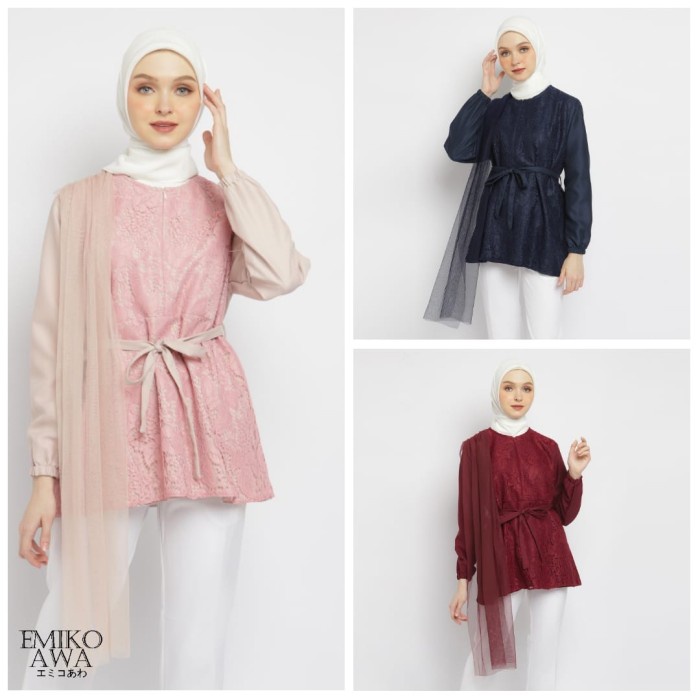 Tunik Wanita Rajut Import Kekinian Panjang Formal Rayon I0R4 Pesta Adem Casual Corak Merk Kotak Mode