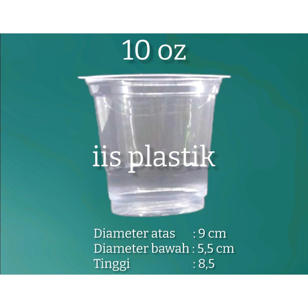 gelas plastik oz 10 , 12 , 14  dan 16 polos