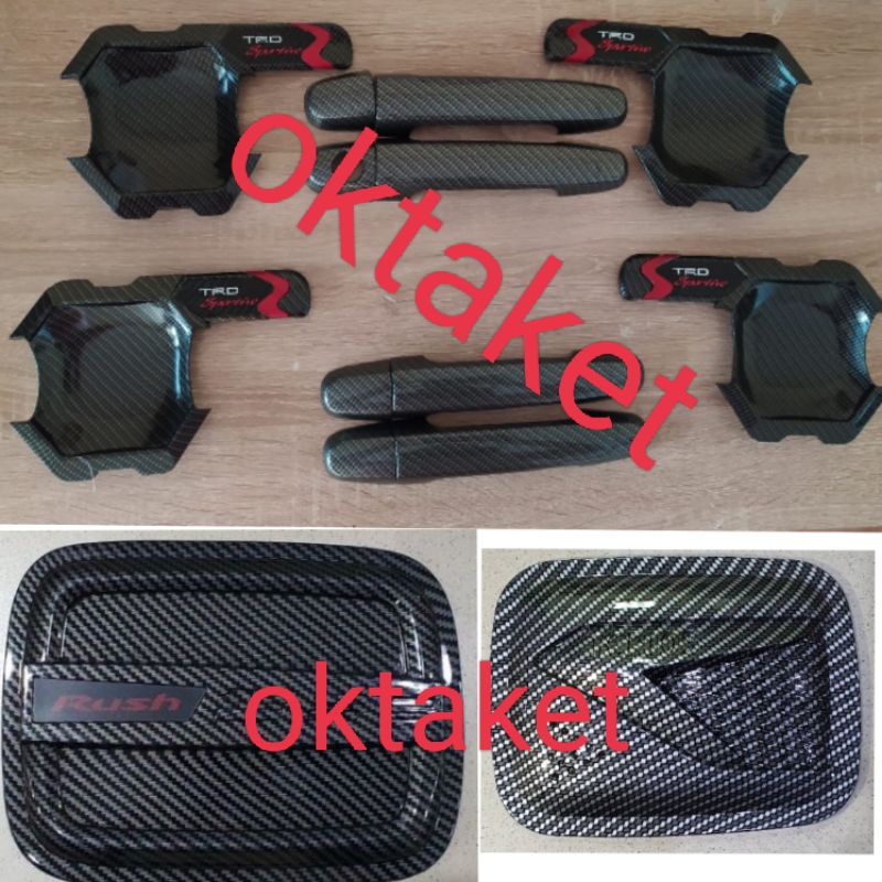 Paket outer handle tank cover Rush Terios 2006-2017 lama old Full Carbon