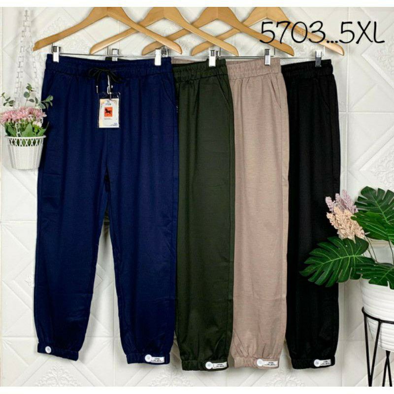 Celana Wanita Jogger Polos Import Size 5XL by GOOD#5703