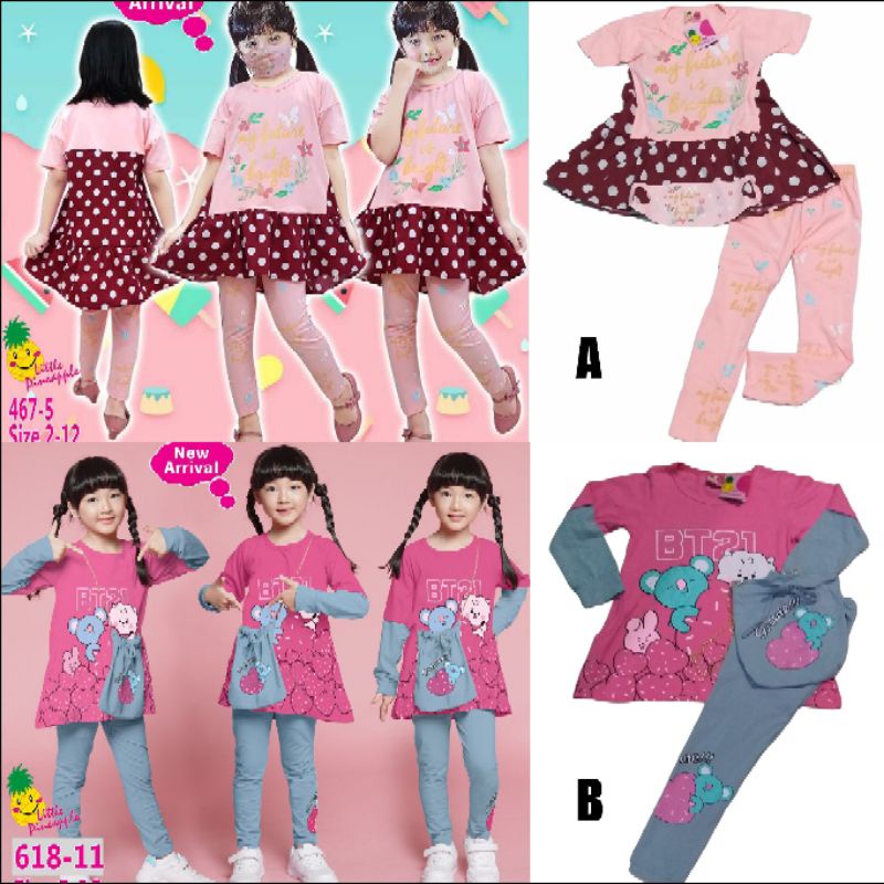 Setelan anak Little Pineapple // set little pineapple tunik