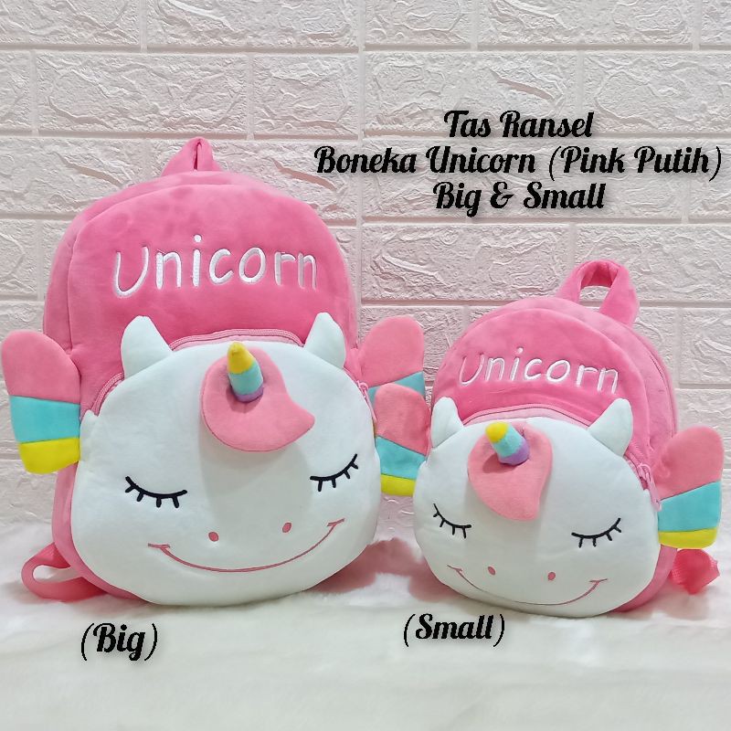 TAS ANAK UNICORN UKURAN KECIL DAN BESAR ASLI IMPORT/TAS SEKOLAH PAUD TK SD UNICORN LEMBUT/TAS BALITA