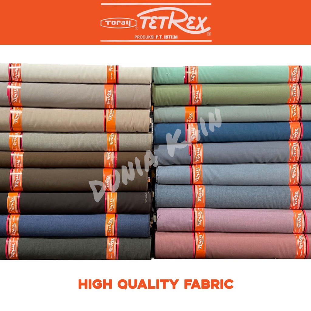 Bahan kain baju celana premium merek Tetrex Istem Toray (Harga per 0.1 meter) BAHAN KAIN PREMIUM , B