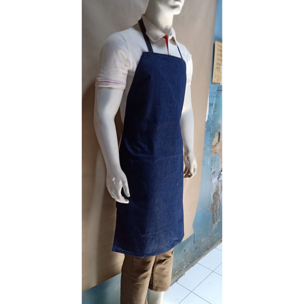 Apron Celemek Blue Jeans Murah/apron dada jeans standar