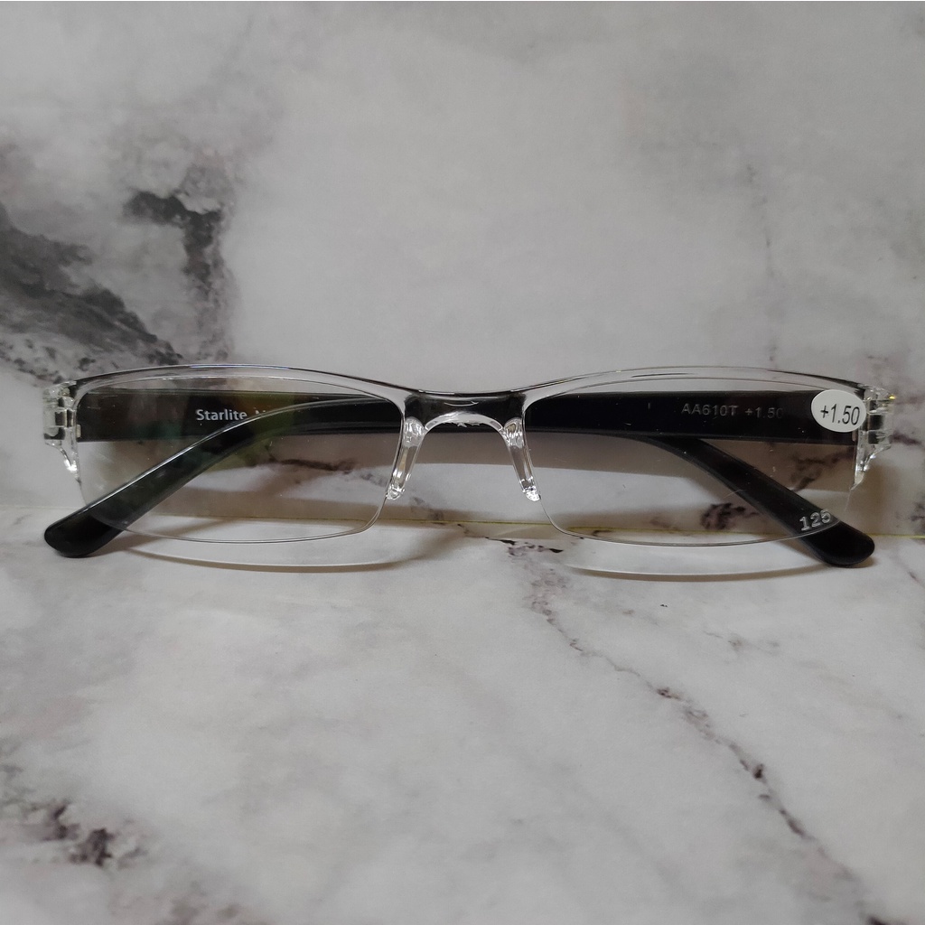 Kacamata Baca Lensa Plus 150 (+150) Ready Stock Model Kotak Bening Gantung