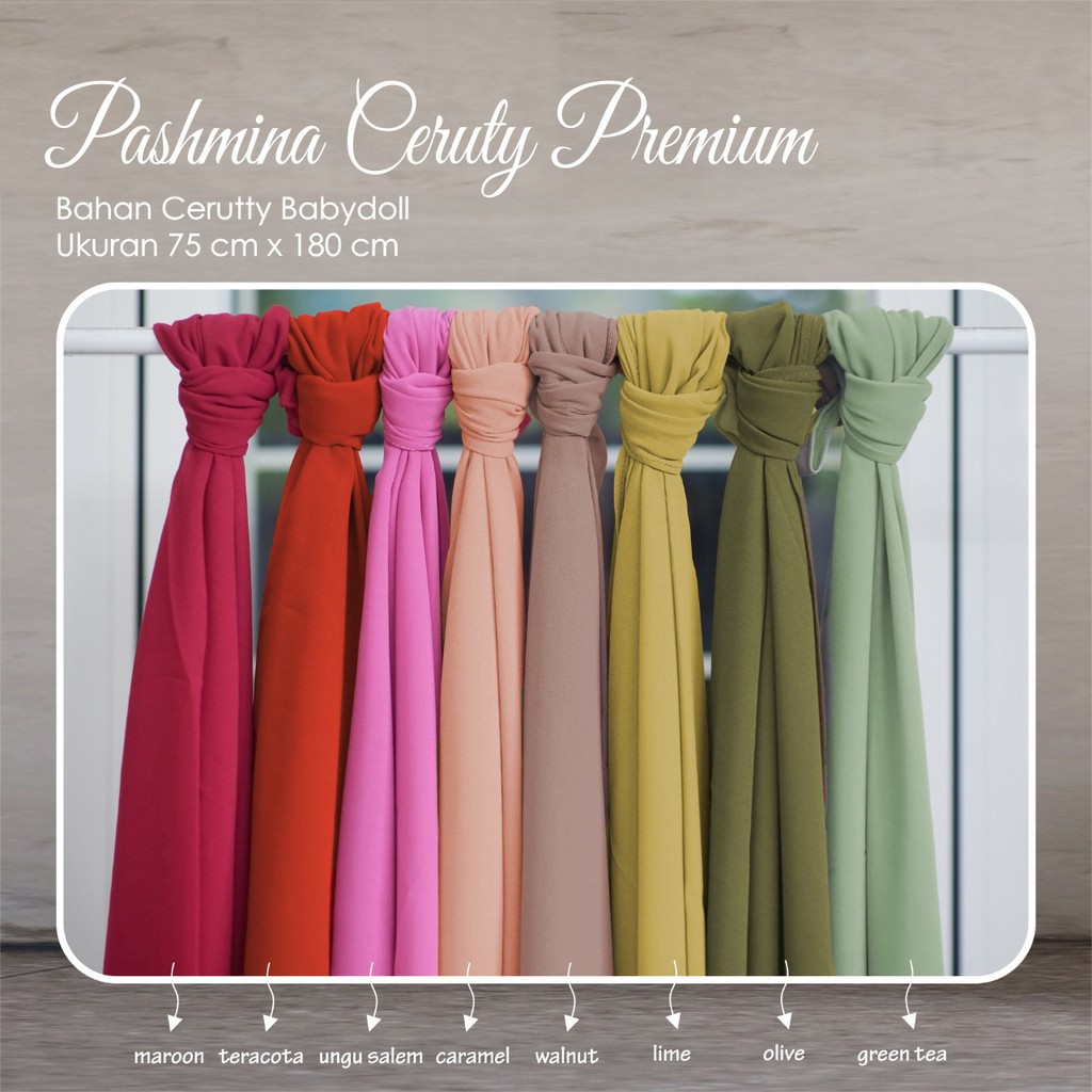 Pashmina Ceruti Baby Doll By Reyscarf Eksklusif Elegant dan Banyak Pilihan Warna Luxury Bisa COD