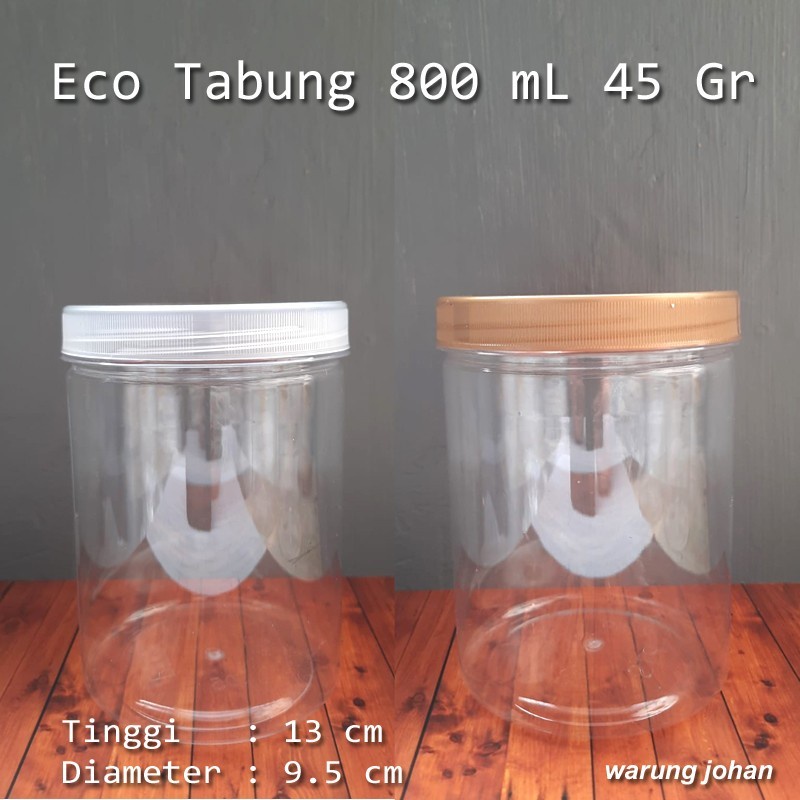 TOPLES PLASTIK 800ML / TOPLES TABUNG 800ML / TOPLES JAR 800ML ekonomis - 800 ML