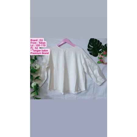 preloved atasan putih tangan balon