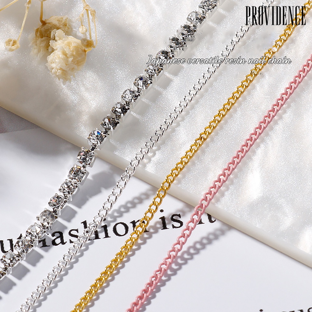 Providence 3pcs / Set Rantai Metal 3d Dekorasi Nail Art Diy Untuk Wanita
