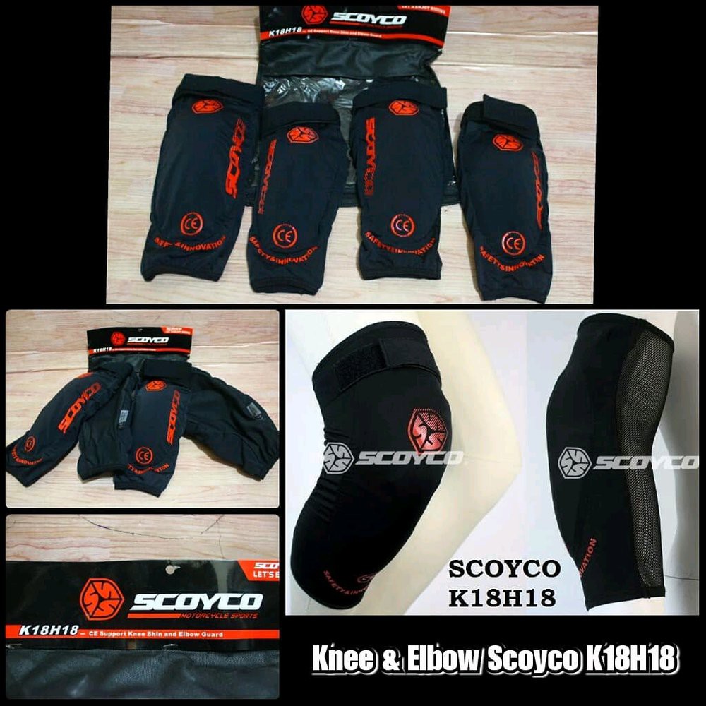 PELINDUNG LUTUT DAN SIKU  PENGGUNA MOTOR SCOYCO KNEE ANP ELBOW PROTECTOR K18 PROTECTOR