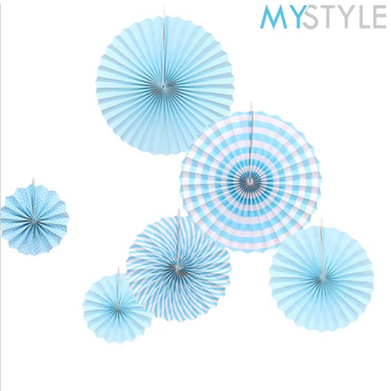 PAPERFAN SET PAPER FAN SET POLOS BIASA ISI 6 PCS PERLENGKAPAN PESTA