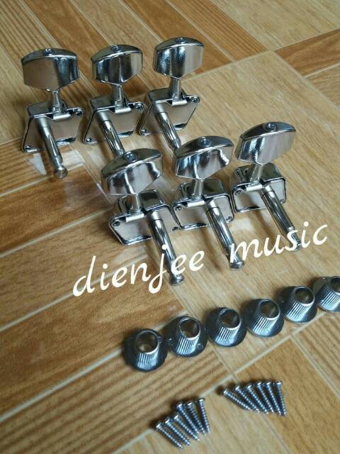 Dryer gitar puteran tuning peg Gitar  economy machine  3L -3R chrome untuk akustik