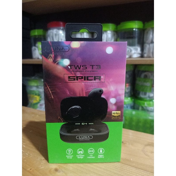 EARPHONE BLUETOOTH LUNA TWS T3 SUPER BASS