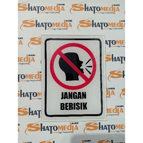 Jual Papan Nama Acrylic Akrilik Stiker Sign Board Jangan Berisik Harap Tenang Indonesia Shopee