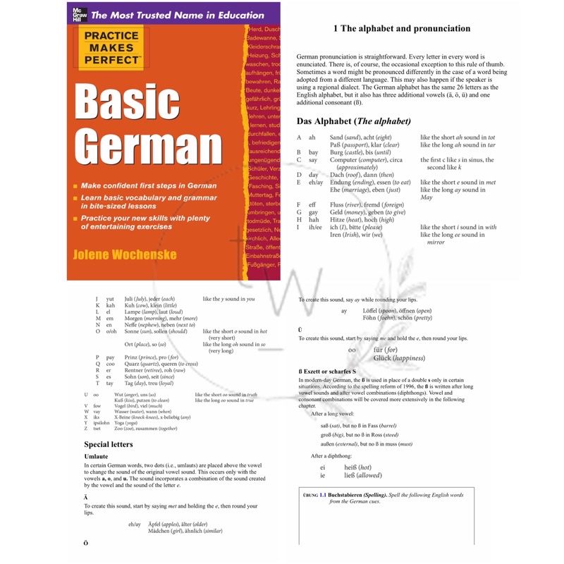 Complete German All in One / Basic German / Verb Tenses / Grammar / Vocabulary / Conversation / Sentence Builder - Practice Makes Perfect | Buku Bahasa Jerman Percakapan-Basic German