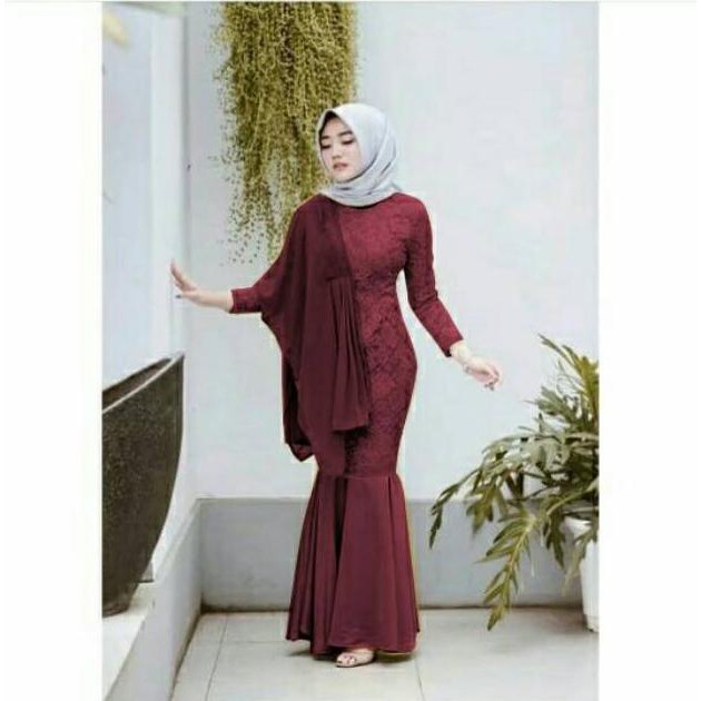 Batik Kebaya Maxy Duyung Gamis Brukat Kebaya Modern Stelan Kebaya Baju Kebaya Dress Shopee Indonesia