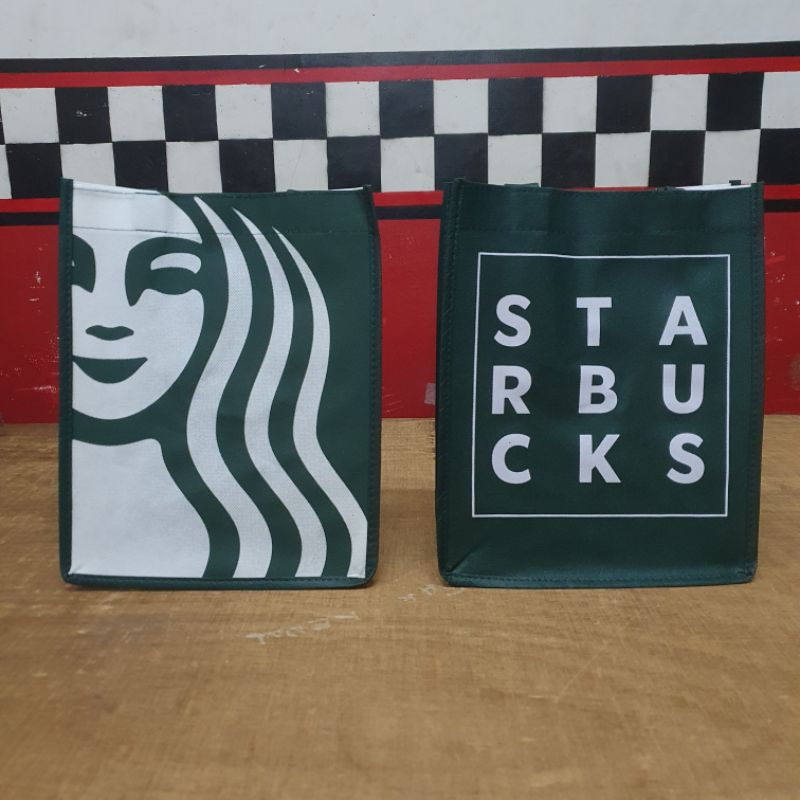 TAS STARBUCKS SPUNBOND PUTIH original medium