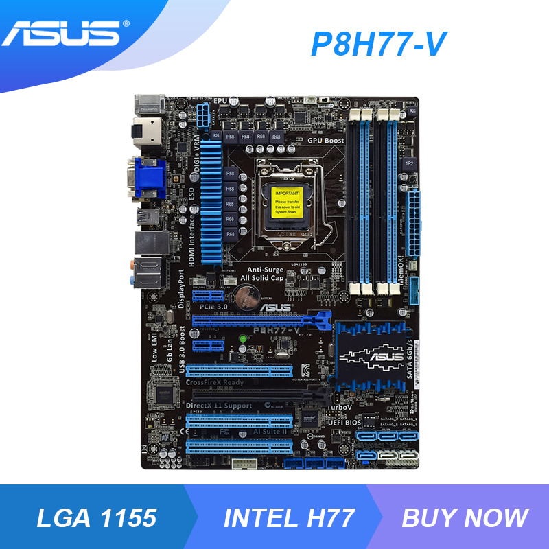 PREORDER ASUS P8H77-V Motherboard 1155 DDR3 Motherboard LGA 1155 Intel H77 Core i3 i5 i7 Cpus PCI-E 