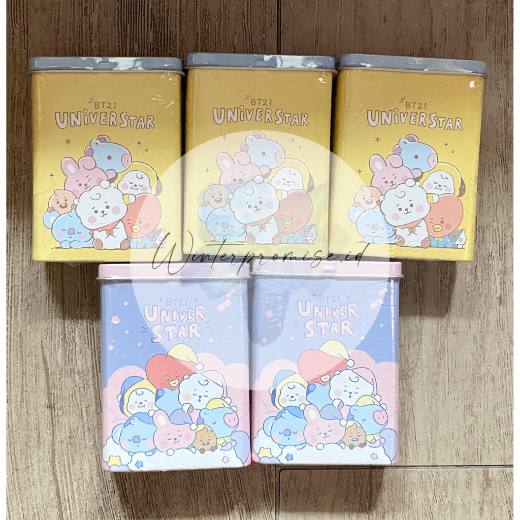 [READY STOCK] BT21 Official Baby Tin Case Aqua Band (Hansaplast)