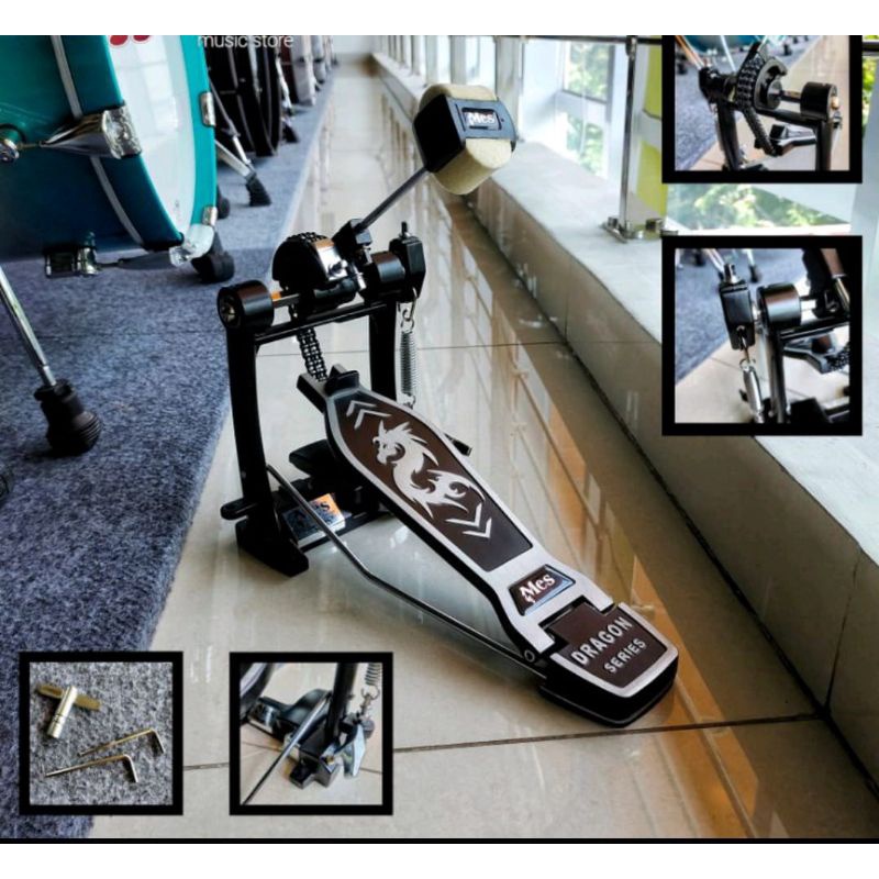 single pedal bass drum double rantai merk Mes P200 p-200 ORIGINAL