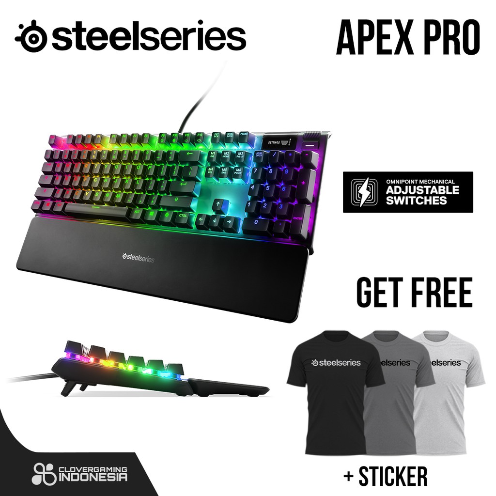 Steelseries Apex Pro - Gaming Keyboard Blue Red Brown OmniPoint Switch