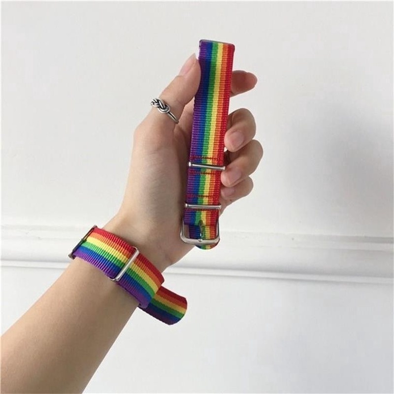 Rainbow bracelet men and women creative personality jump di strap cool color wild couple bracelet  210818