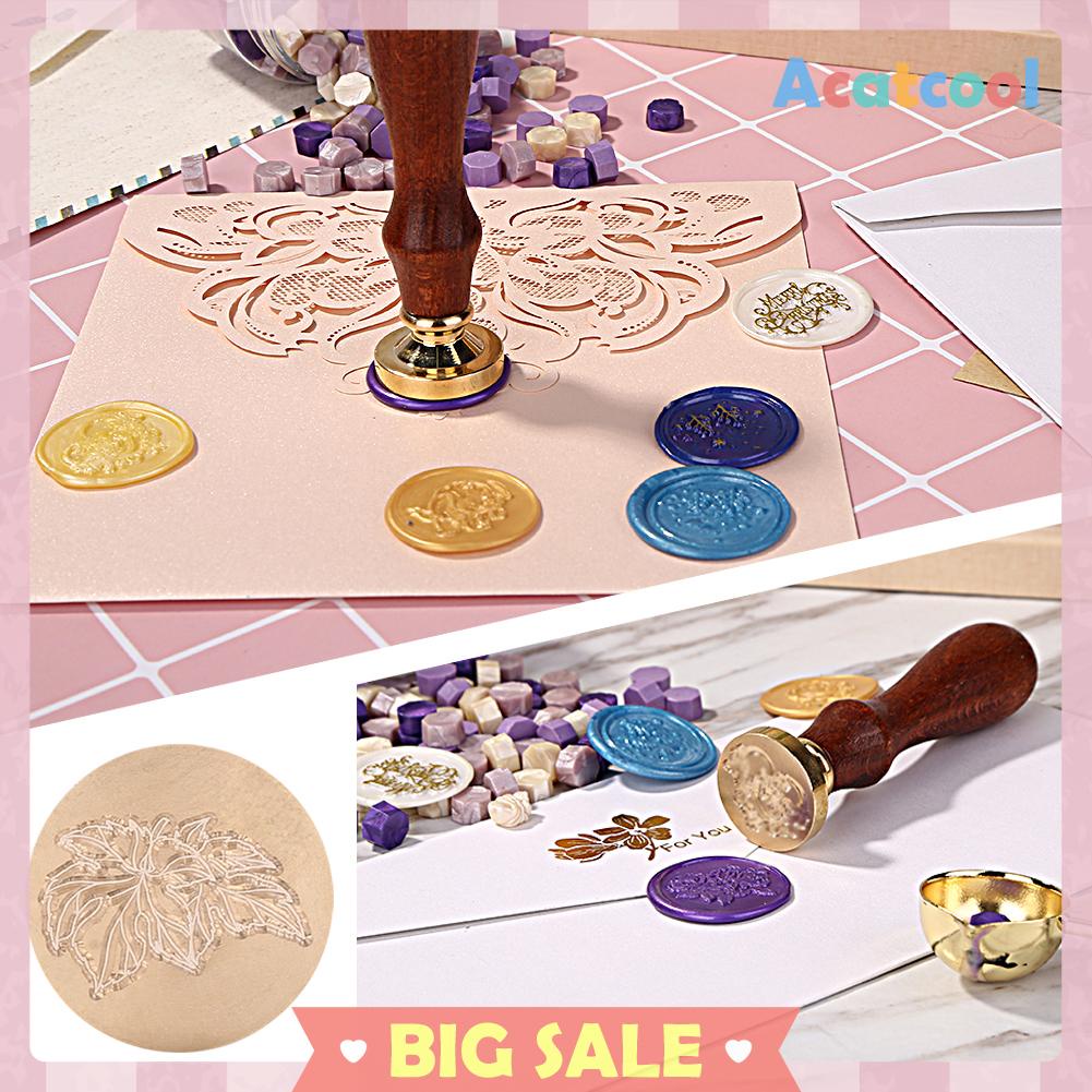 Kepala Stempel Segel Lilin Bentuk Bulat Motif Bunga Antik Untuk Hobi Diy