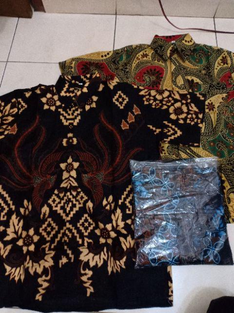 Kemeja Batik Pria Lengan Panjang Motif Daun Jati