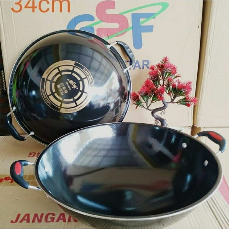 Wajan Kuping GSF 34 Wajan Enamel GSF Anti gores anti lengket