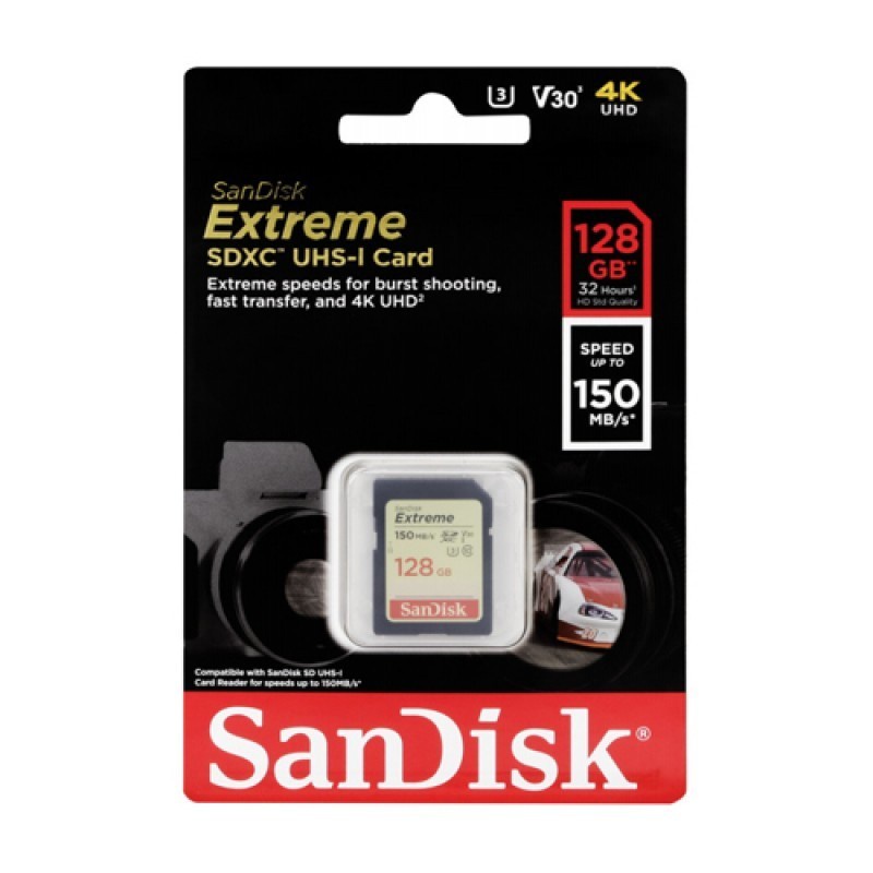 SD Card SanDisk Extreme SDXC 128GB 150MB/s - SDSDXV5-128G-GNCIN