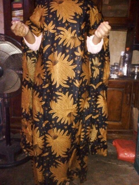 Maxi Cape Batik Sogan Premium Kondangan Modern Casual Kaftan