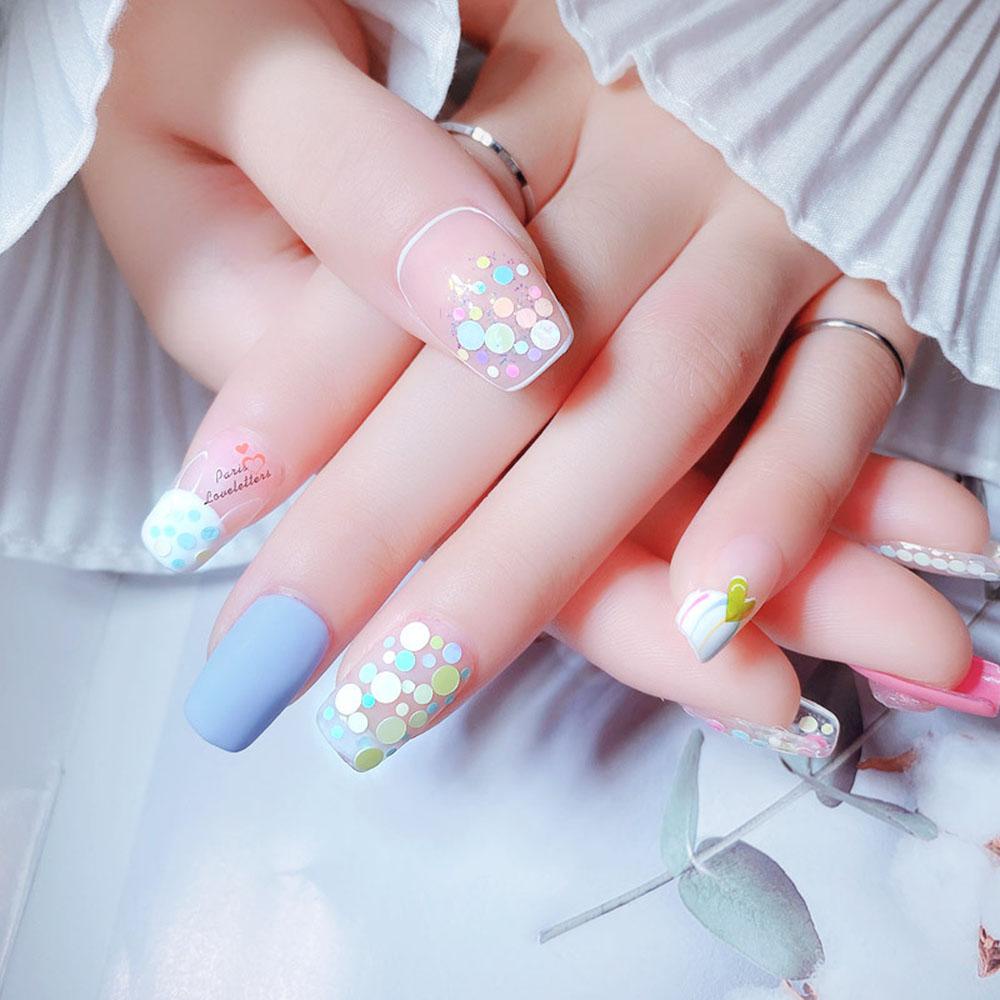 Agustina Nail Art Bulat Sequin Candy Color Glitter Mengkilapkan Dekorasi Nail Art DIY