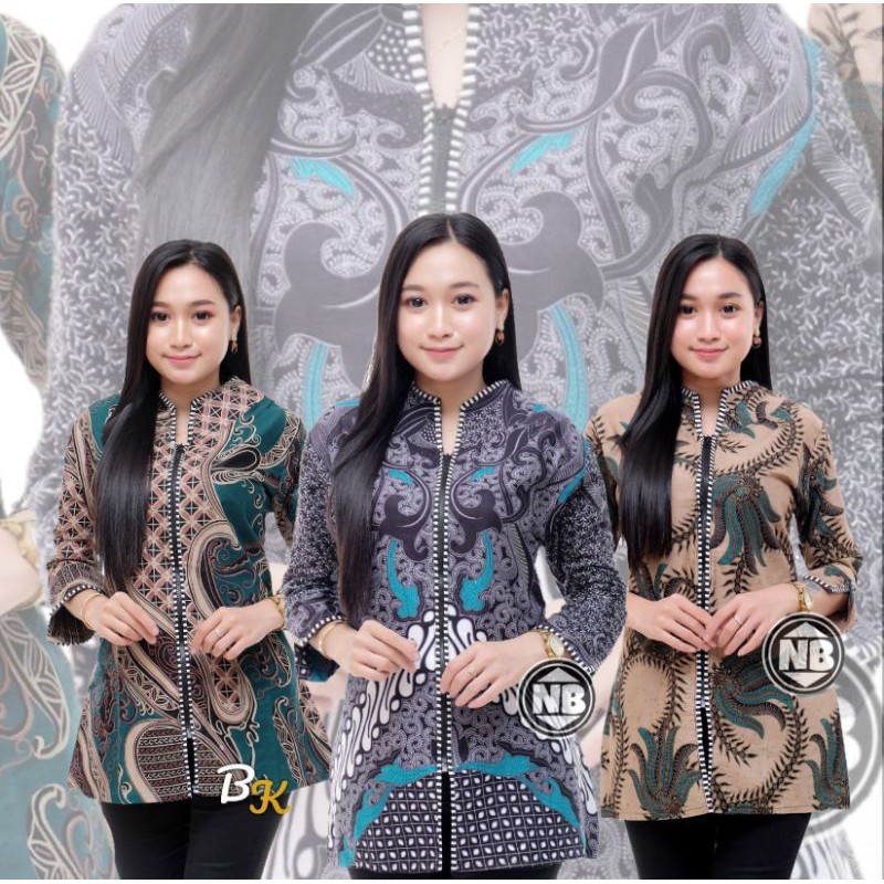 Blouse Batik - Batik Wanita Masakini - Kekinian - Trendy -S-M-L-XL-XXL-3L-4L-5L- Model Serut Gurita